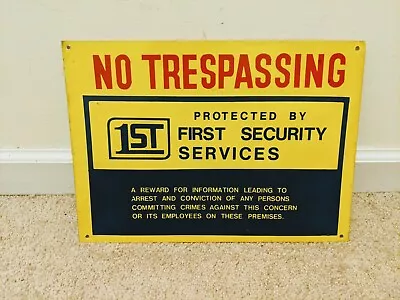 Old Vintage Tin NO TRESPASSING Metal Sign 14” X 10  Arrest Conviction Security • $49.95