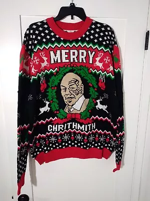 Men's XL Ugly Christmas Sweater Mike Tyson Merry Chrithmith Unisex Sweatshirt • $20