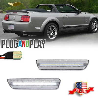 Clear Rear Bumper Reflector Side Marker White LED Light For 2005-09 Ford Mustang • $19.99