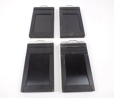 Lot Of 4 Graflex Graphic 2 1/4  X 3 1/4  Cut Film Holders Type 5 Wood/Metal [02] • $47.99