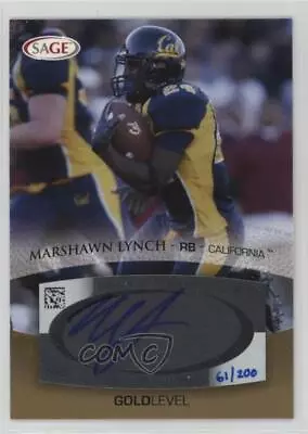 2007 SAGE Auto Football Auto Gold /200 Marshawn Lynch #A33 Rookie Auto RC • $80.70