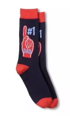 Merona Men's Themed Socks #1 DAD Shoe Size 6-12 Navy Blue NWT • $8.55