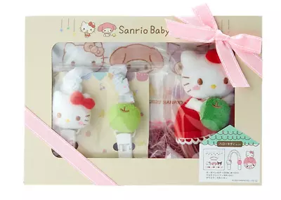 Sanrio Baby Hello Kitty Gift Set: Gauze Handkerchief Multi-Clip & Rattle • $104.81