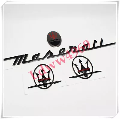 4pc Black Red Front Bumper RH&LH Side Trunk  Emblem Badge Set For Maserati • $59.95