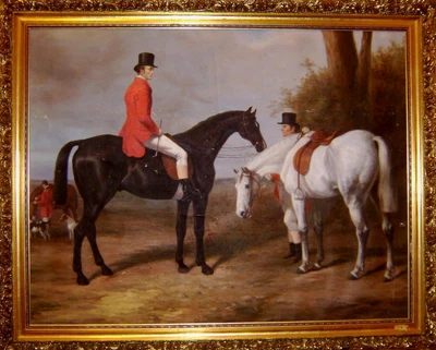 £350 • Buy Leo Rawlings (1918-90) Original Oil On Canvas : Huntsman On Horseback 100 X 80cm