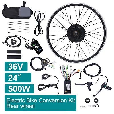 24 Inch E-Bike Conversion Kit 36V 500W Electric Bicycle Rear Wheel Motor Hub Kit • $216.60