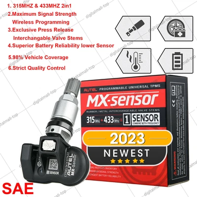 $28 • Buy Autel TPMS MX-Sensor 2 In 1 315MHz & 433MHz Auto Tire Pressure Sensor Metal Stem