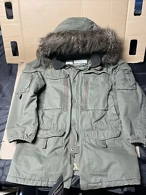 Gap Y2K Military Field Cold Weather Parka Fur Hood Jacket Size XXL • $199.99