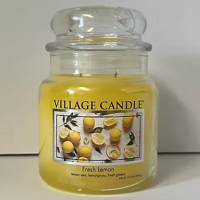Village Candle - Fresh Lemon - Jar 13.75 Oz - 21061 Zest Lemongrass Fresh Greens • $8