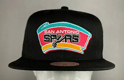 Mitchell & Ness NBA San Antonio Spurs HWC Team Logo Snapback Hat Cap New • $28.99