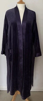£9.99 • Buy Midnight Blue Cotton Velour, Satin Trim Robe/gown Tie Belt. Long Size 12-14