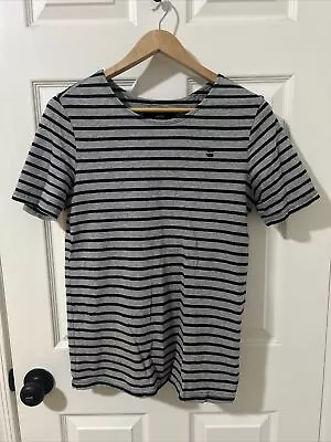 G-Star Raw Men’s Black & Grey Stripe Short Sleeve Shirt Sz S • $0.99