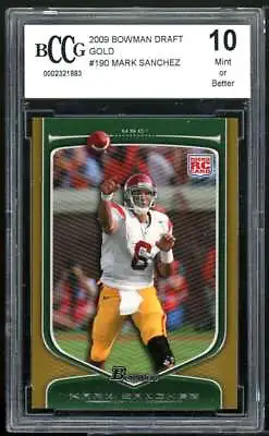 2009 Bowman Draft Gold #190 Mark Sanchez Rookie Card BGS BCCG 10 Mint+ • $25