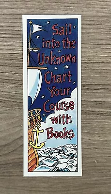 Vintage Bookmark Sail Into The Unknown Chat Your Course With Books Reading 90s • $6.99