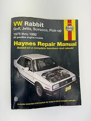 VW RabbitGolfJettaSciroccoPick-up 75-92 Repair Manual Haynes 96016 • $11.99