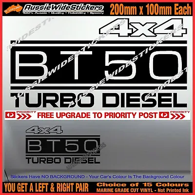 $12.90 • Buy BT50 Stickers Accessories Ute MX Funny Decal 4x4 TURBO DIESEL 200mm PAIR