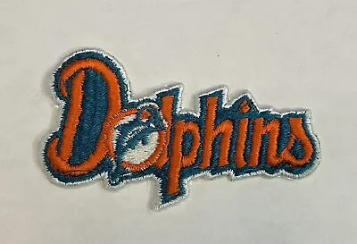 RARE Vintage Miami Dolphins NFL Script Mascot Logo Patch 2 1/4”T X 3 3/4”W • $9.99