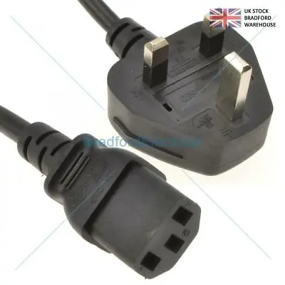 £7.46 • Buy 5m Long IEC Kettle Lead Power Cable 3 Pin UK Plug PC Monitor TV C13 Cord 5 Metre