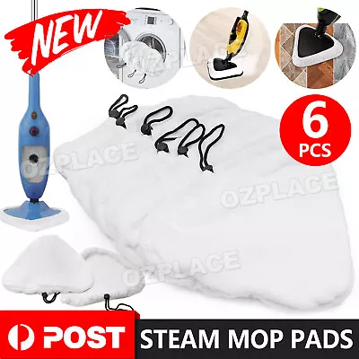 6pcs Steam Mop Pads Replacement Floor Mopping Pad Microfibre Cloth Washable H20 • $12.95