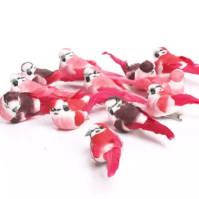 Colorful Red Ombre Faded Artificial Mushroom Birds • $27.29