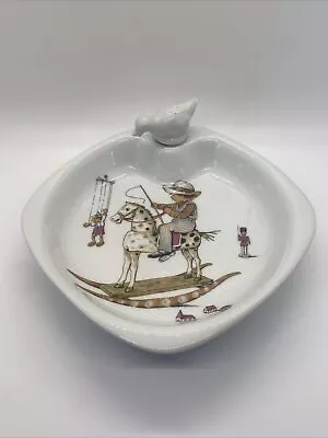 Vintage Lourioux Porcelain France Child’s Warming Plate Bowl W/ Box Boy On Horse • £18.24