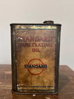 Antique Standard Penetrating Oil Can - One Quart - Standard Oil Co Of New Jersey • $65