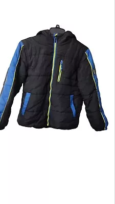 Protection System Black Bubble Jacket Winter Coat Hooded Zip Up Kids Boys 10/12 • $14.88