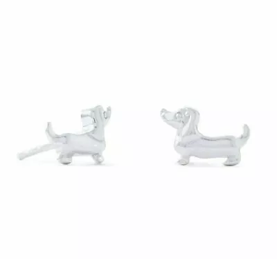 Minimalist Dachshund Dog Stud Earrings 925 Sterling Silver Girls Jewelry Gift • $45