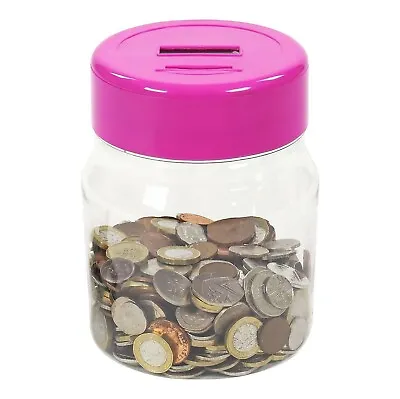 Pink Digital Coin Counter With LCD Display Money Saving Jar Box Counter Counts • £9.95