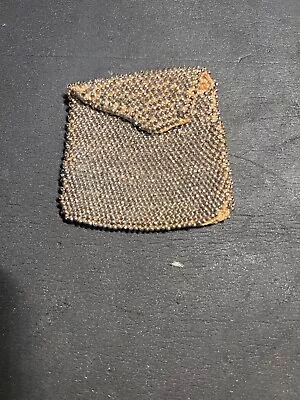 Steel Cut Micro Beaded Purse Bag French Victorian Damaged Antique Vintage Deco • $9.99