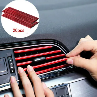 £5.99 • Buy 10x Car Auto Accessories Air Conditioner Air Outlet Decoration Strip Cover Red 