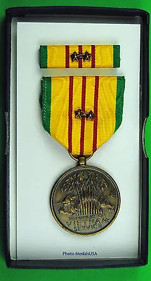 Original Vietnam War GI Issue Service Medal Set 2 Bronze Campaign  Stars ML • $16.95