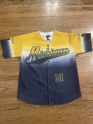 University Of Michigan Wolverines Gradient Baseball Jersey XL Rocky USA • $40