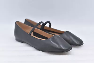 Women's Madewell Greta Leather Ballet Flats Black Size 8.5 • $55.99