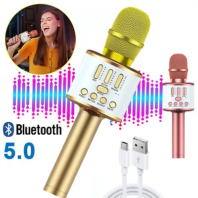 Karaoke Wireless Bluetooth Microphone Handheld Karaoke Mic Speaker Kids Gift • £8.89