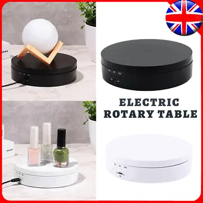 360° Top Battery Rotating Display Stand Electric Turntable Jewelry Show Holder • £13.99