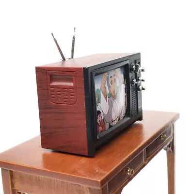 Dollhouse Miniature 1/12 Vintage TV Mini Television Set Furniture Accessories • $8.99