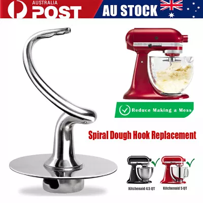 Stainless Spiral Dough Hook For KitchenAid 4.5-5 Quart Tilt-Head Stand Mixer AU • $39.99