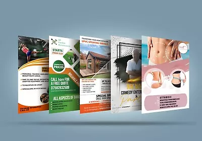 £9.99 • Buy CUSTOM FLYER DESIGN Single/Double Sides A3/A4/A5/A6 Leaflet DESIGN ONLY, Unique