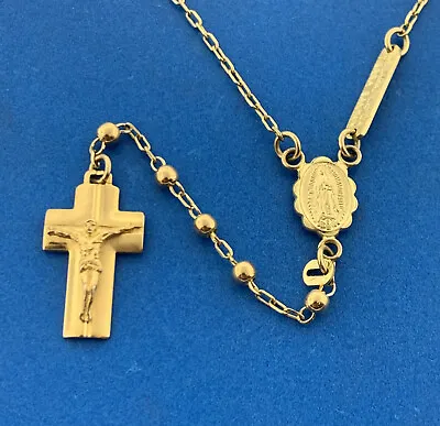 $675 • Buy Designer Jerusalen 10k Yellow Gold Rosario De La Tierra Santa 26  Faith Rosary