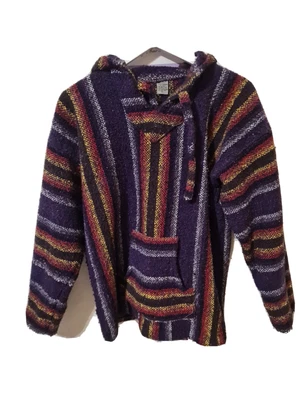 £20 • Buy Mexican Poncho Baja Hoodie Surfer Skater Drug Rug Pullover Classic RASTA Purple