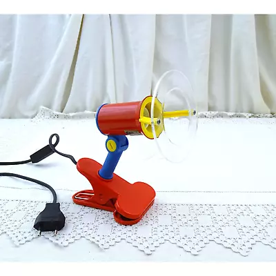 VTG PGT 1980s Clamp On Desk Lamp In Bright Red Blue And Yellow Retro Memphis • $112