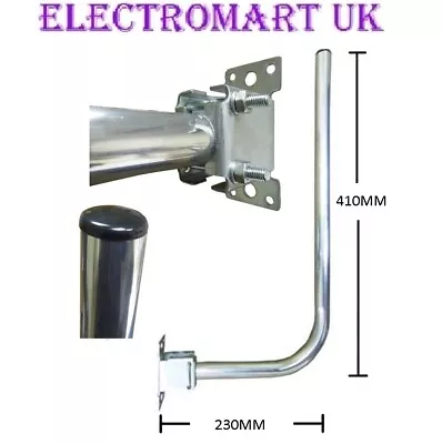 Tv Dab Aerial Wall Fascia Loft Caravan Mounting Kit L Shaped Pole & Bracket • £9.85