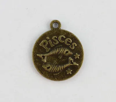 24PCS Antiqued Bronze 20mm Cabochon Settings Pisces Zodiac Charms #22948 • £5.30