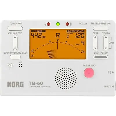 Korg TM-60 Tuner Metronome White • $28.58
