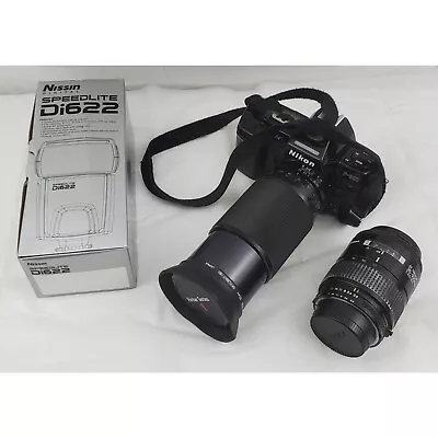 Nikon F-801 Camera Vivitar Series 1 Nikkor 35-105mm 1:3.5-4.5 Lens Speedlite • $89.99