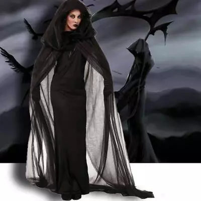 Women Ladies Halloween Party Gothic Vampire Witch Dress Cosplay Costume Fancy UK • £30.49