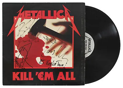 Metallica (4) Hetfield Burton Hammett & Ulrich  Signed Album Cover W Vinyl JSA • £7917.96