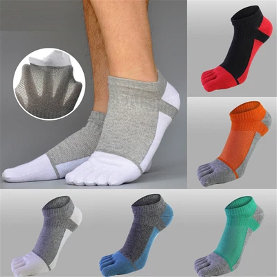 £4.25 • Buy 1/3 Pairs Men Toe Socks Five Toes Separate Cotton Sports Low Ankle Sock