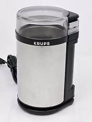 Vintage Krups Coffee Bean Grinder Spice Mill Model 408 Silver Black Made France • $28